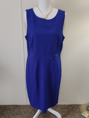 Chelsea Rose Sleeveless Midi Sheath Dress in Cobalt Blue